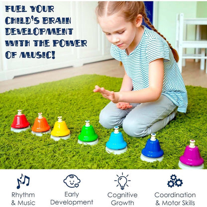MINIARTIS Desk Bells for Kids Educational Music Learning Toys + Song Book & Bag