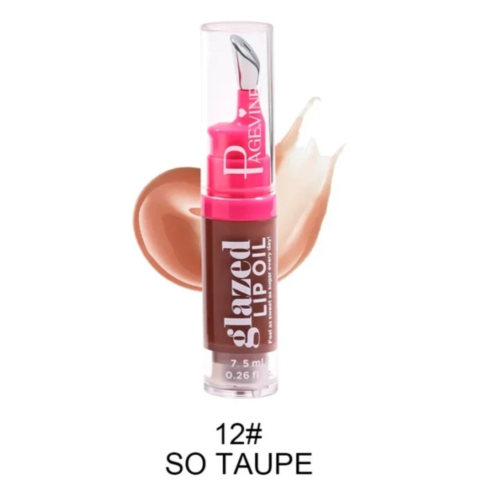 PageVine Glazed Lip Oil So Taupe – Tinted Color, All-Day Hydration & High Shine