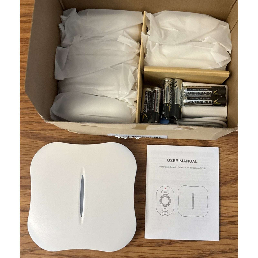 Home WiFi Water Leak Detector w/ App Notification 1 M13 Gateway + 6 WD61 Sensors