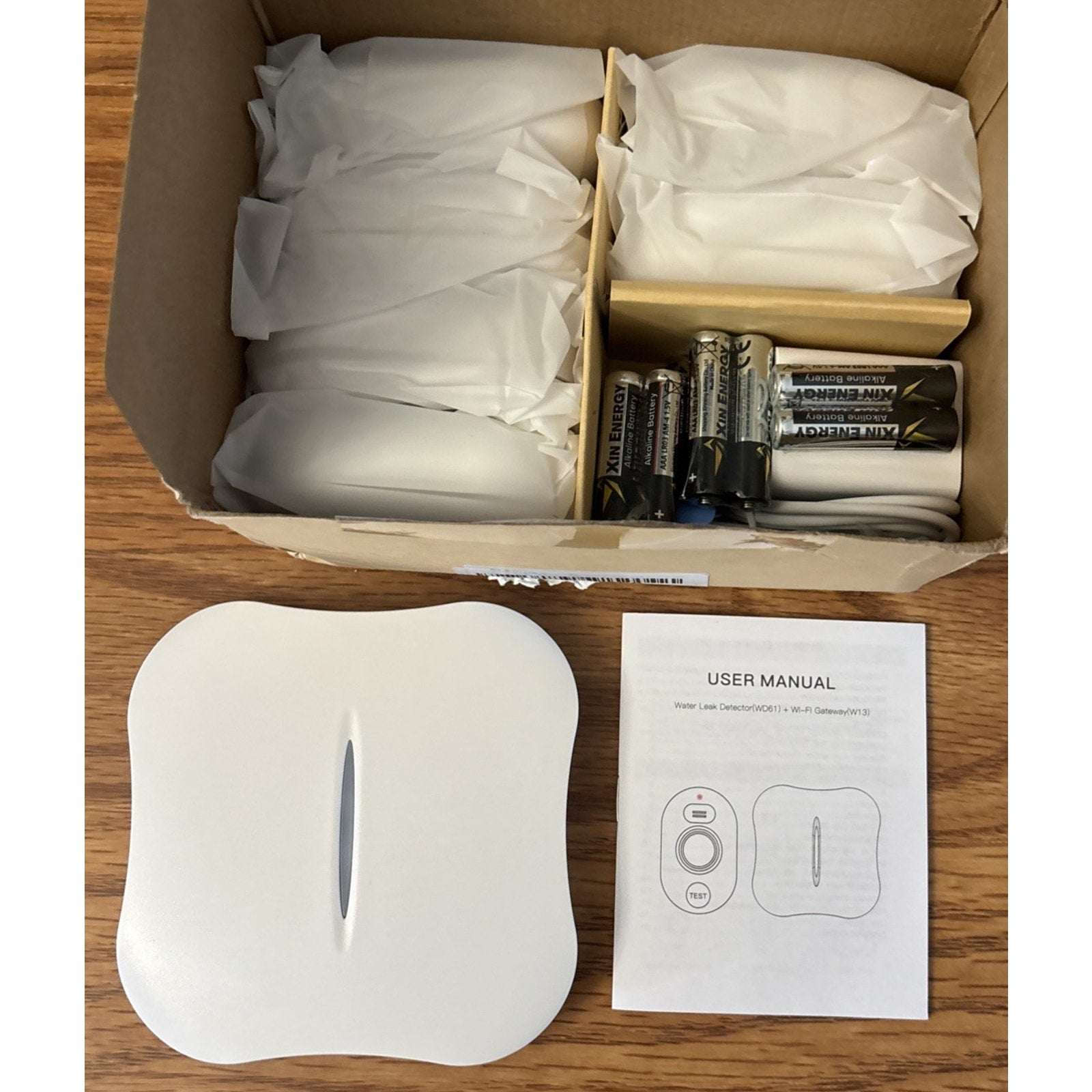 Home WiFi Water Leak Detector w/ App Notification 1 M13 Gateway + 6 WD61 Sensors