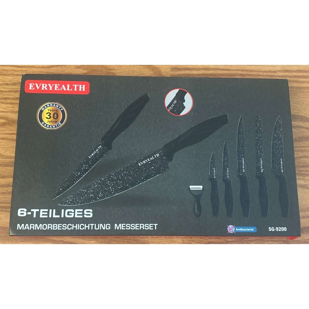 Culinary Swiss Knife Set EVRYEALTH SG-9200 Black Stainless Steel 6 Piece Set