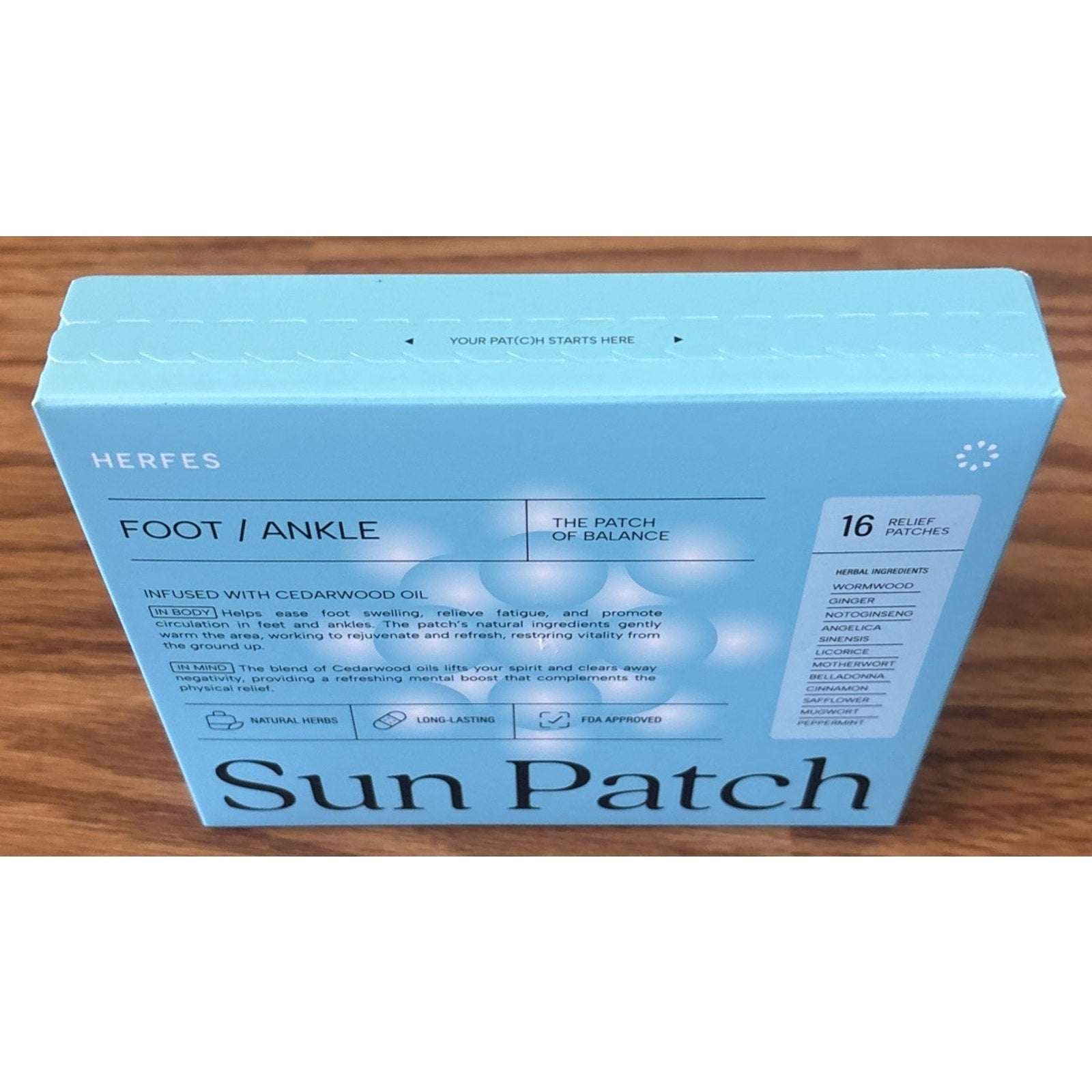 Herfes Foot Ankle Sun Patch 16 Patches The Patch of Balance Swelling Circulation
