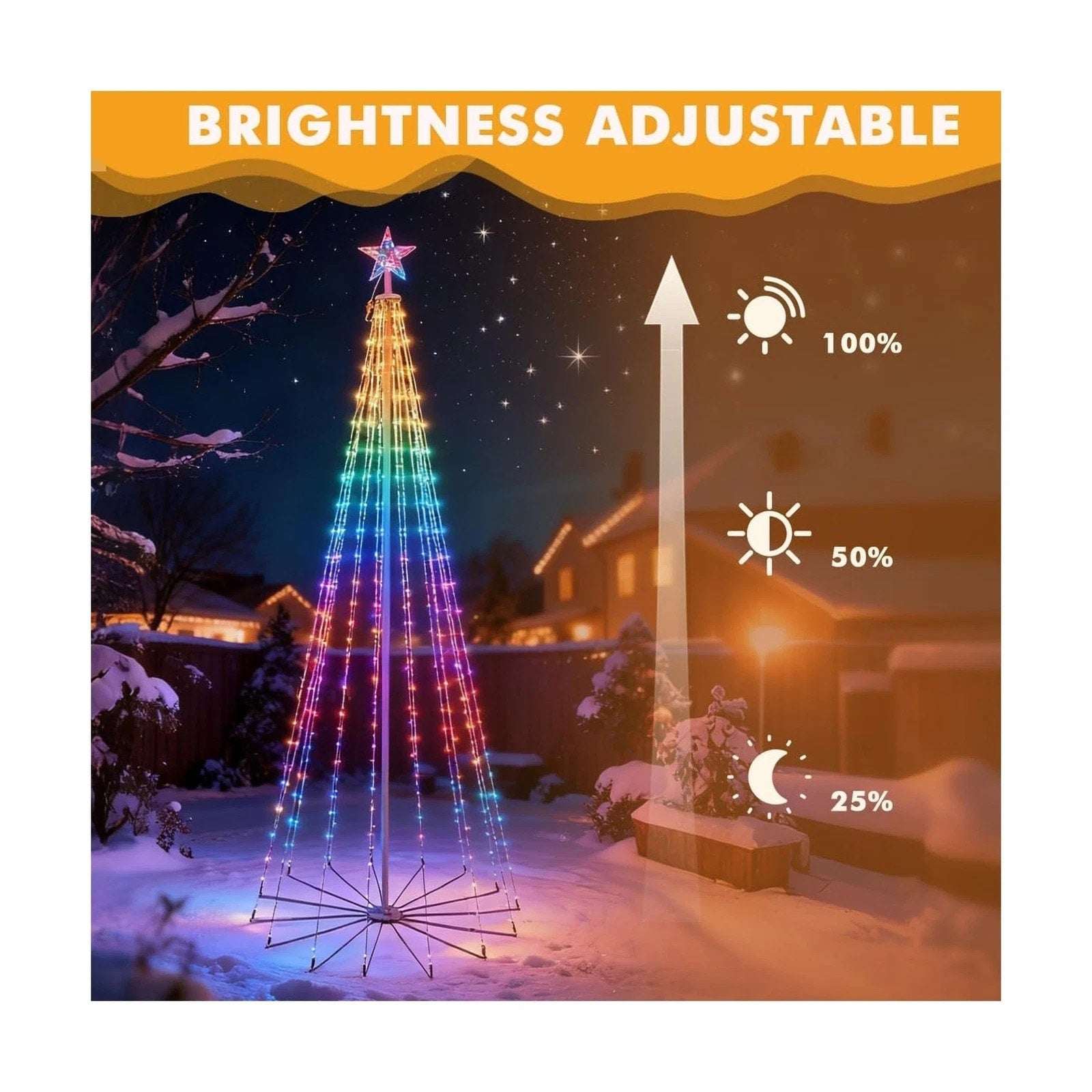 8' Smart 340 LED Christmas Tree App Control RGB Lighted Cone Music Sync DIY IP65