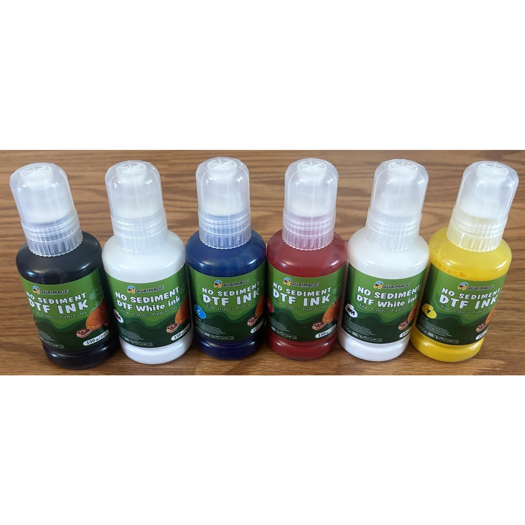AquaImage DTF Ink Set 6PC 150ml ea. for Epson L1800 L805 R1390 DX5 DX7 2xW+CMYBK