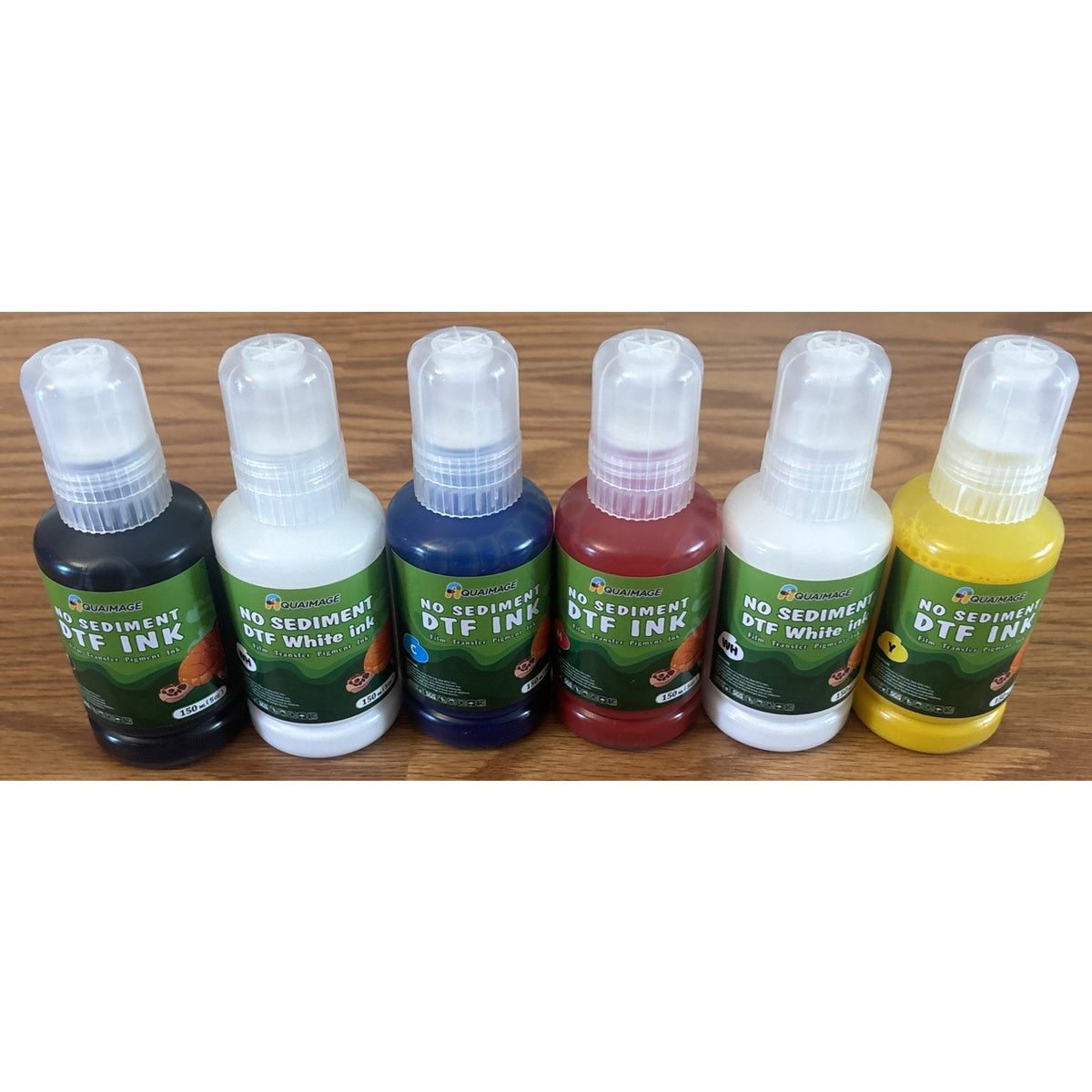 AquaImage DTF Ink Set 6PC 150ml ea. for Epson L1800 L805 R1390 DX5 DX7 2xW+CMYBK