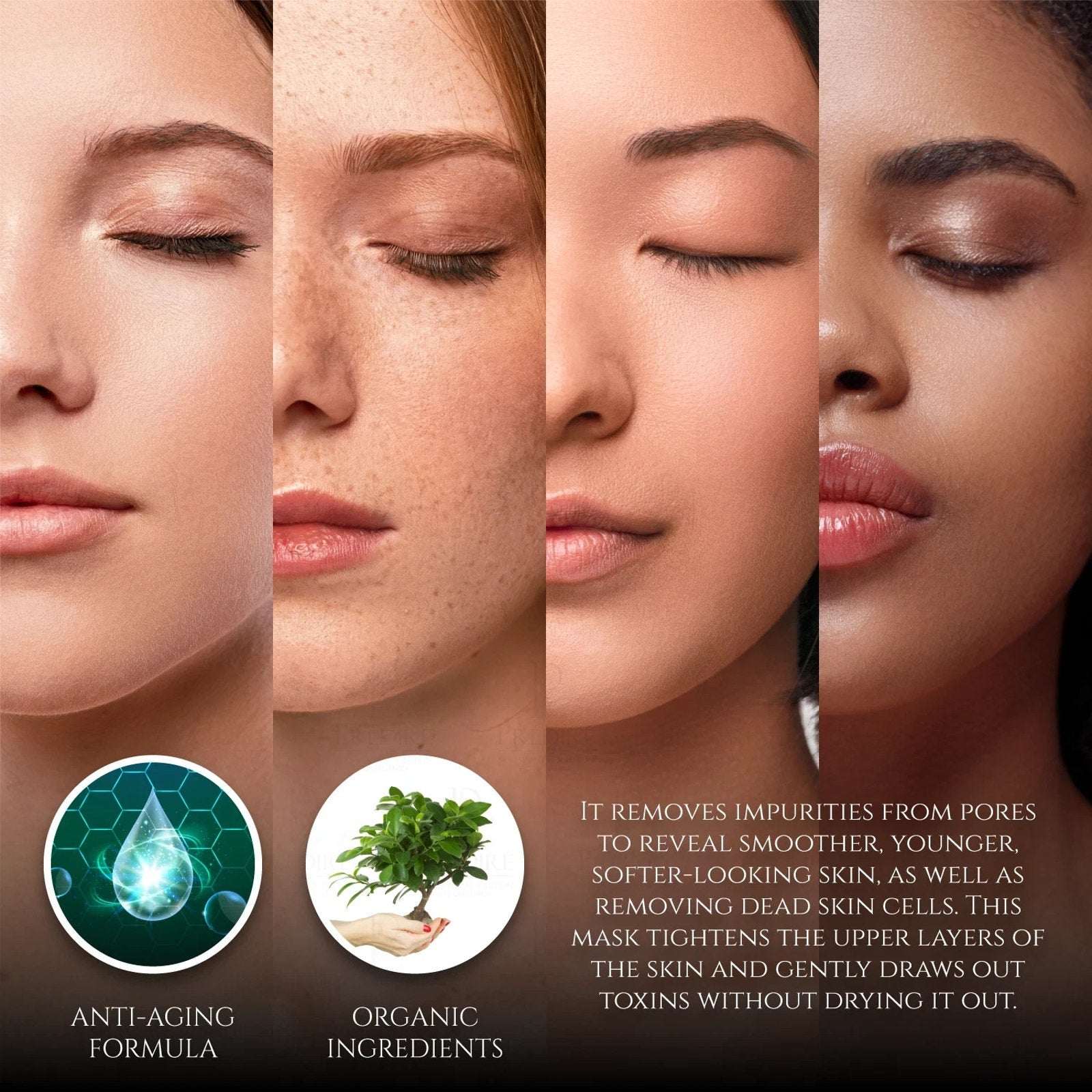 2 Pc Triple Acting Facial Cleansing Scrub Powered by Bio Organica Collagen Tech