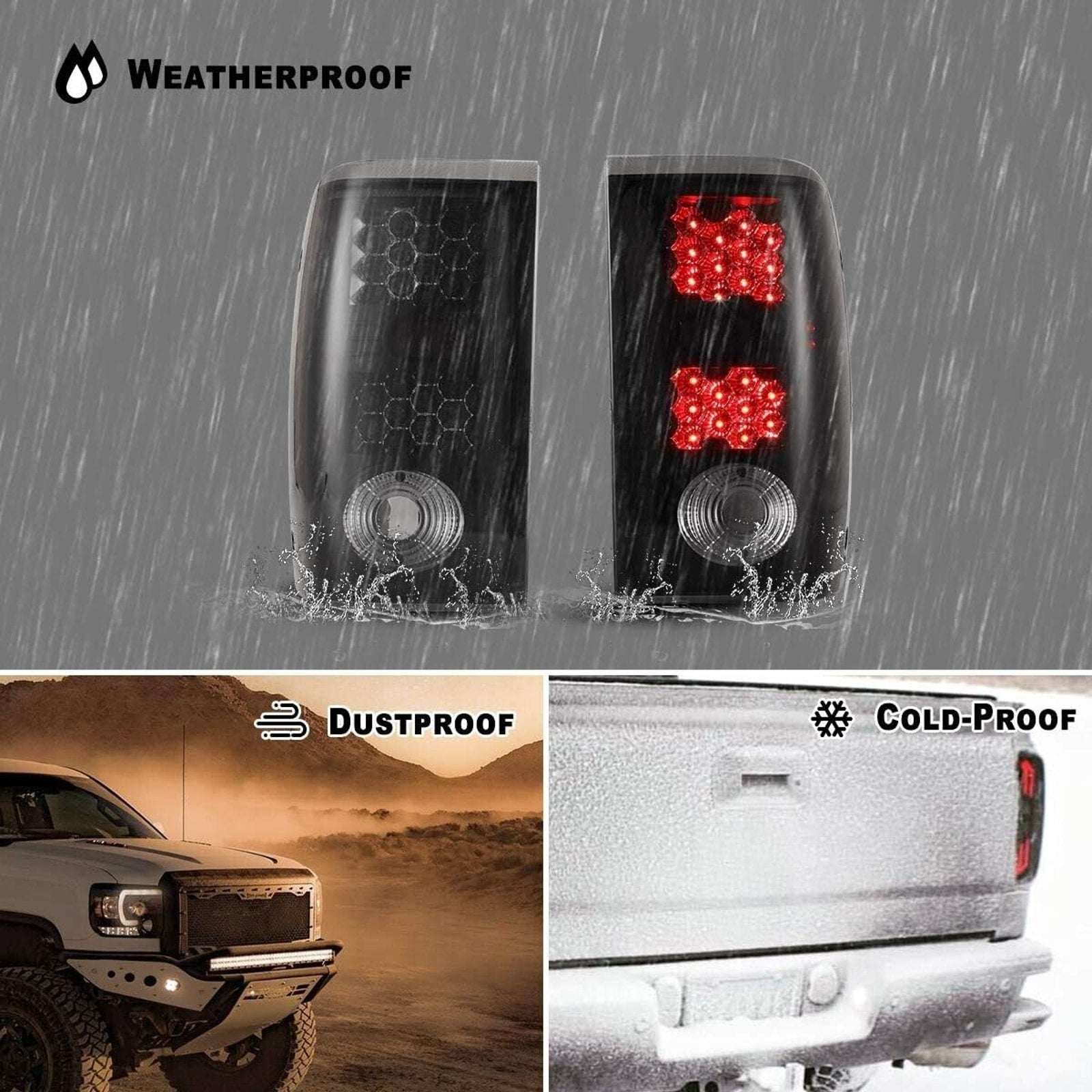 Winjet LED Tail Lights - Black / Smoke for 2001-2005 Ford Ranger - CTWJ-0146-BS