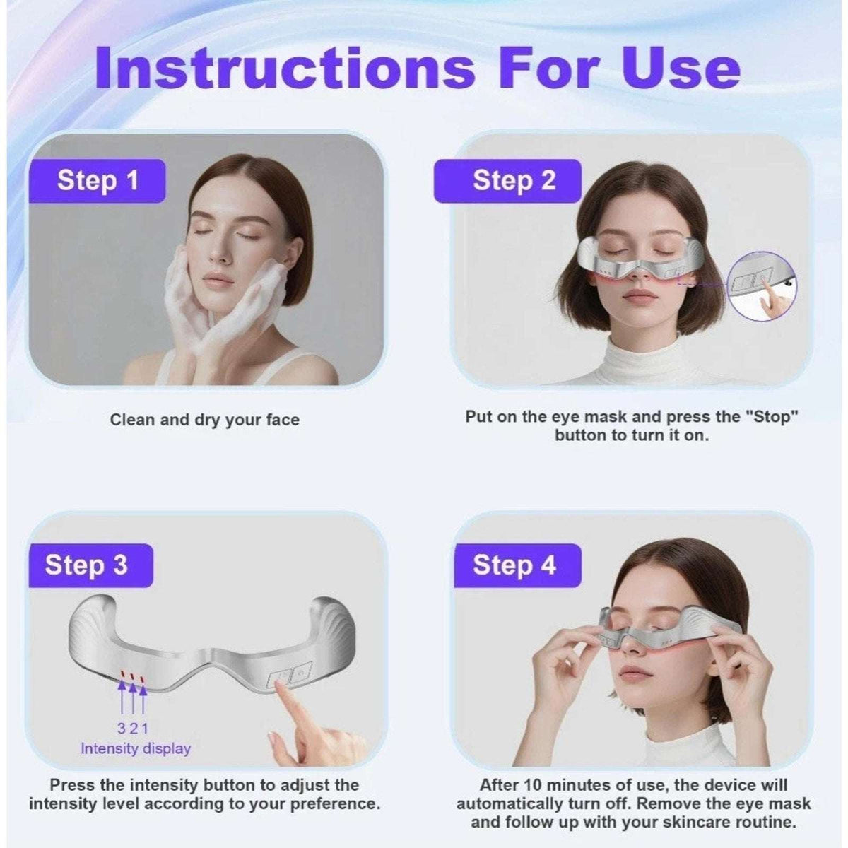 PDTVERA Red LED 4D 650nm Under-Eye Red Light Therapy Glasses NL-2212 - NOB