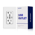 30W 6.0 Amp 3-Port USB Wall Outlet 20A Duplex Receptacle w/ Dual Type C & A Port