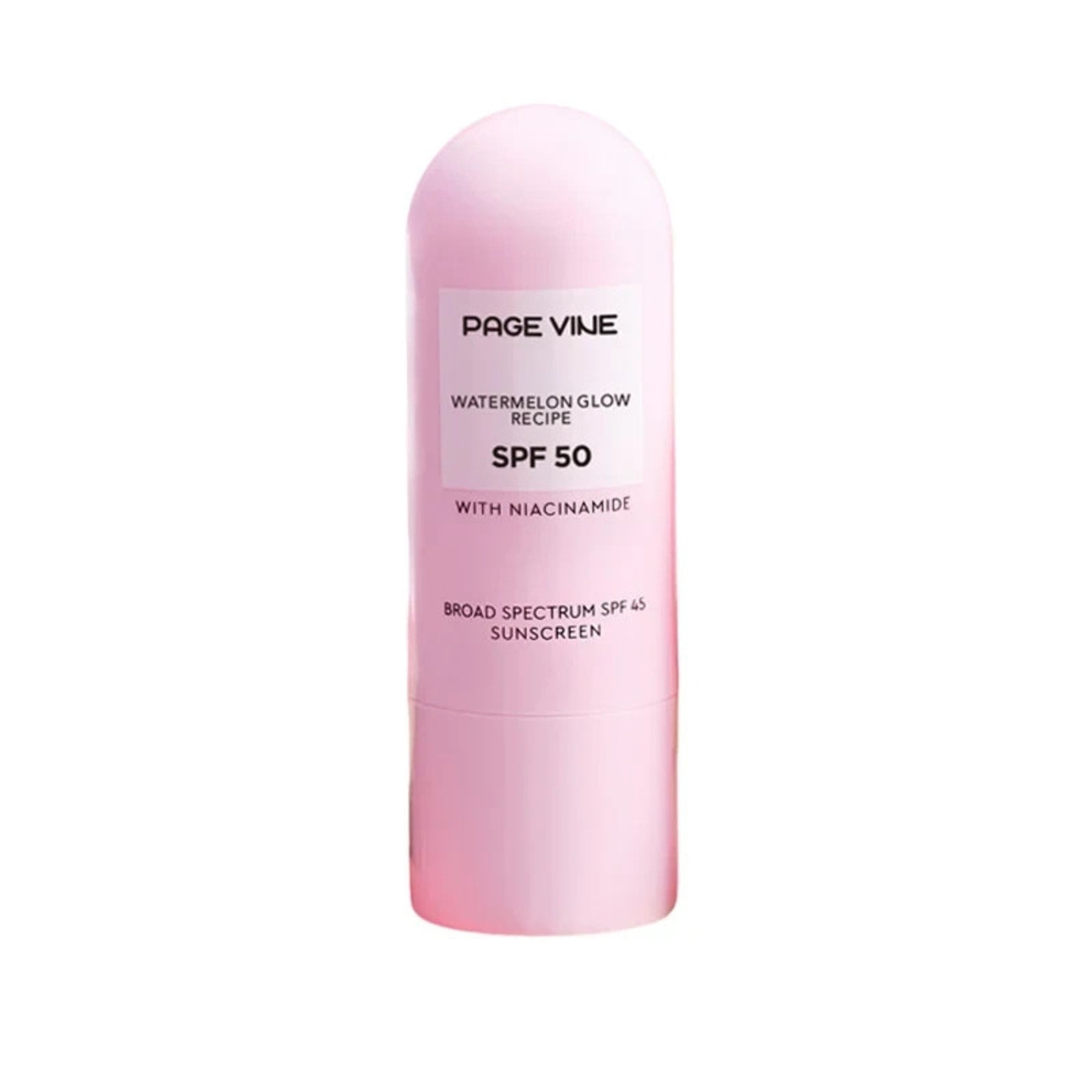 PageVine Watermelon Glow Recipe Dew Balm SPF 50 with Niacinamide .58 oz Stick