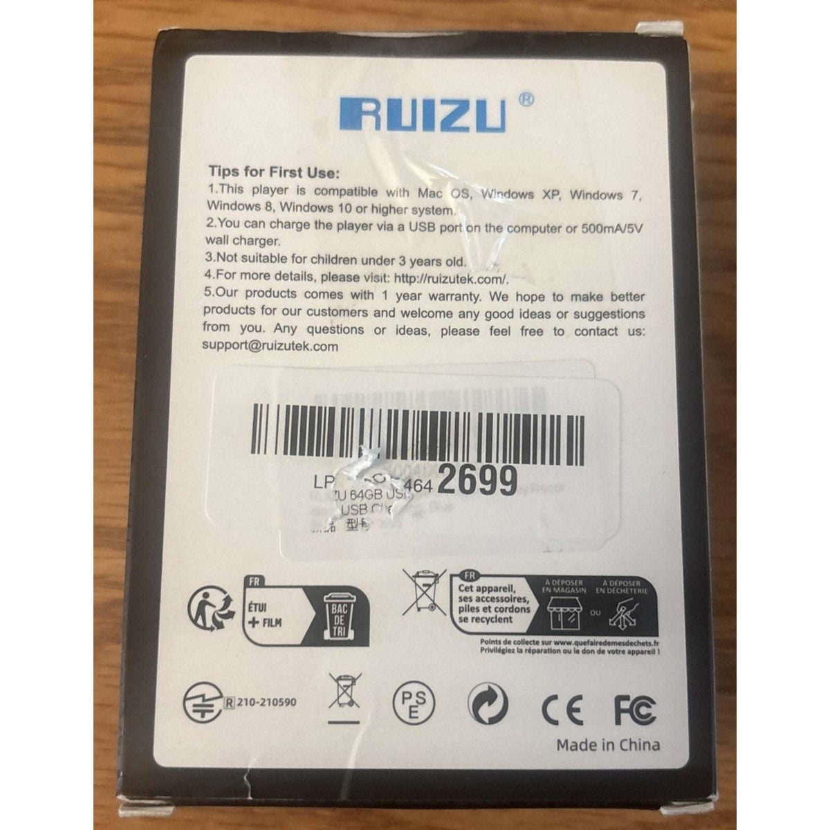 RUIZU 64GB USB-C MP3 Player Bluetooth 5.3, FM Radio & Clip Portable Music Player