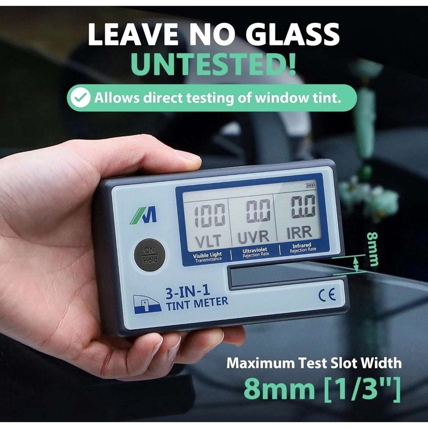 Mxmoonfree Digital Window 3-in-1 Tint Meter Solar Film Transmission Meter LS162