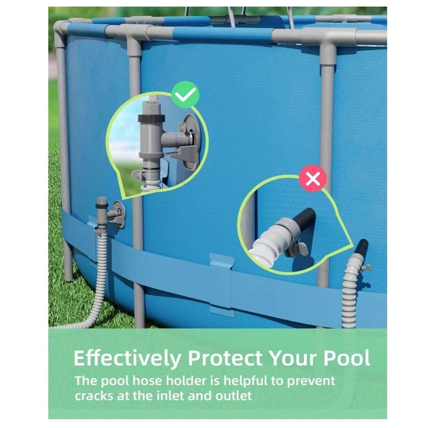 Pool Plunger Valve & Pipe Holder Set Replacement for Above Ground Pools (2 Each)