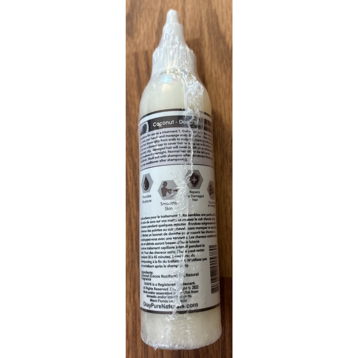 OKAY Pure Naturals 100% Coconut Oil For Hair & Skin w/ Tip Cap Bottle 2-Pack