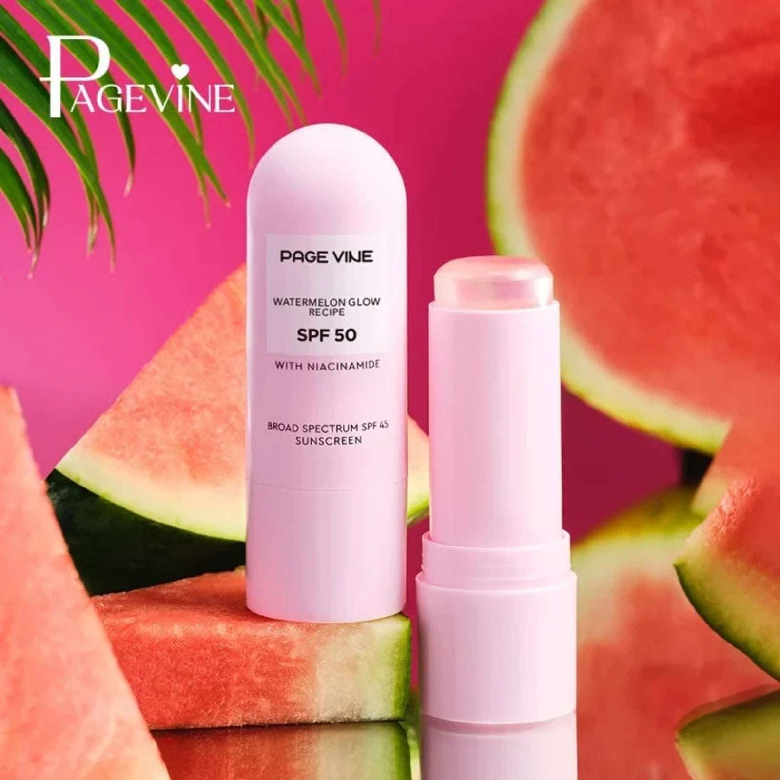 PageVine Watermelon Glow Recipe Dew Balm SPF 50 with Niacinamide .58 oz Stick