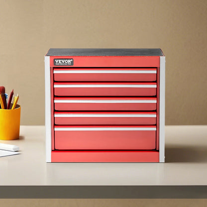 VEVOR Portable Metal Steel Tool Box 8.6" 5 Drawers Organizer for Garage Workshop