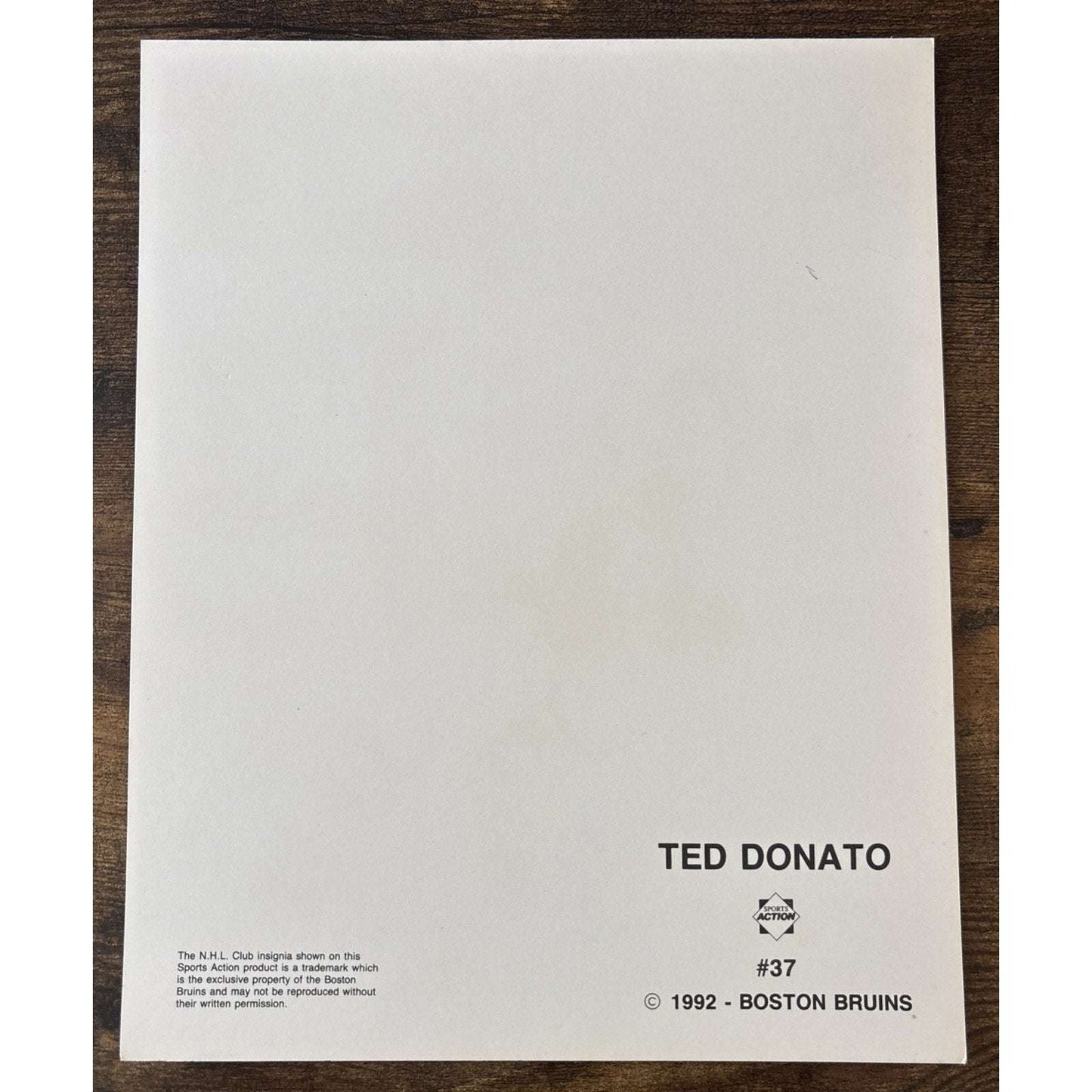 NHL Boston Bruins TED DONATO #37 Game Sports Action Color 8 x 10 Photo Picture