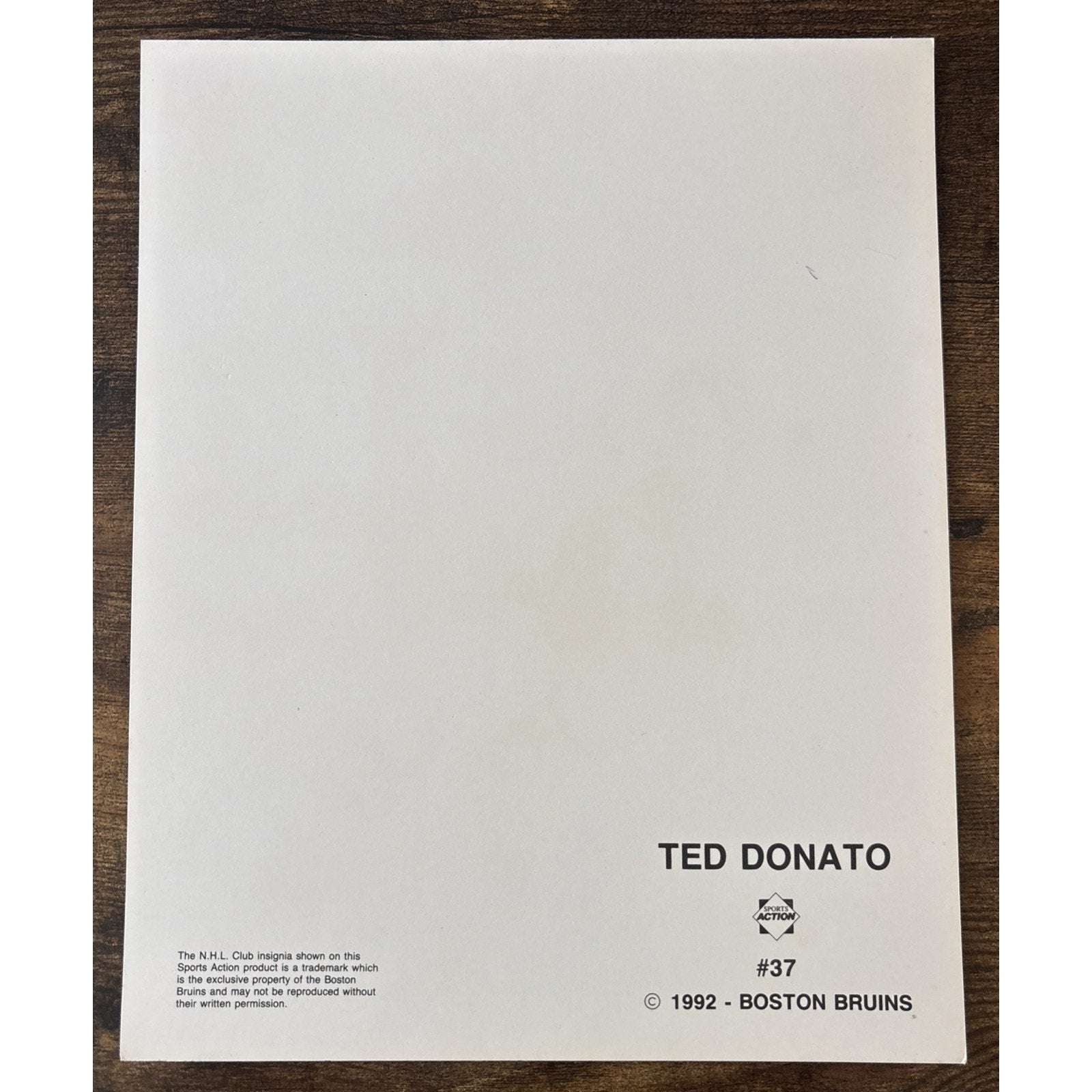 NHL Boston Bruins TED DONATO #37 Game Sports Action Color 8 x 10 Photo Picture