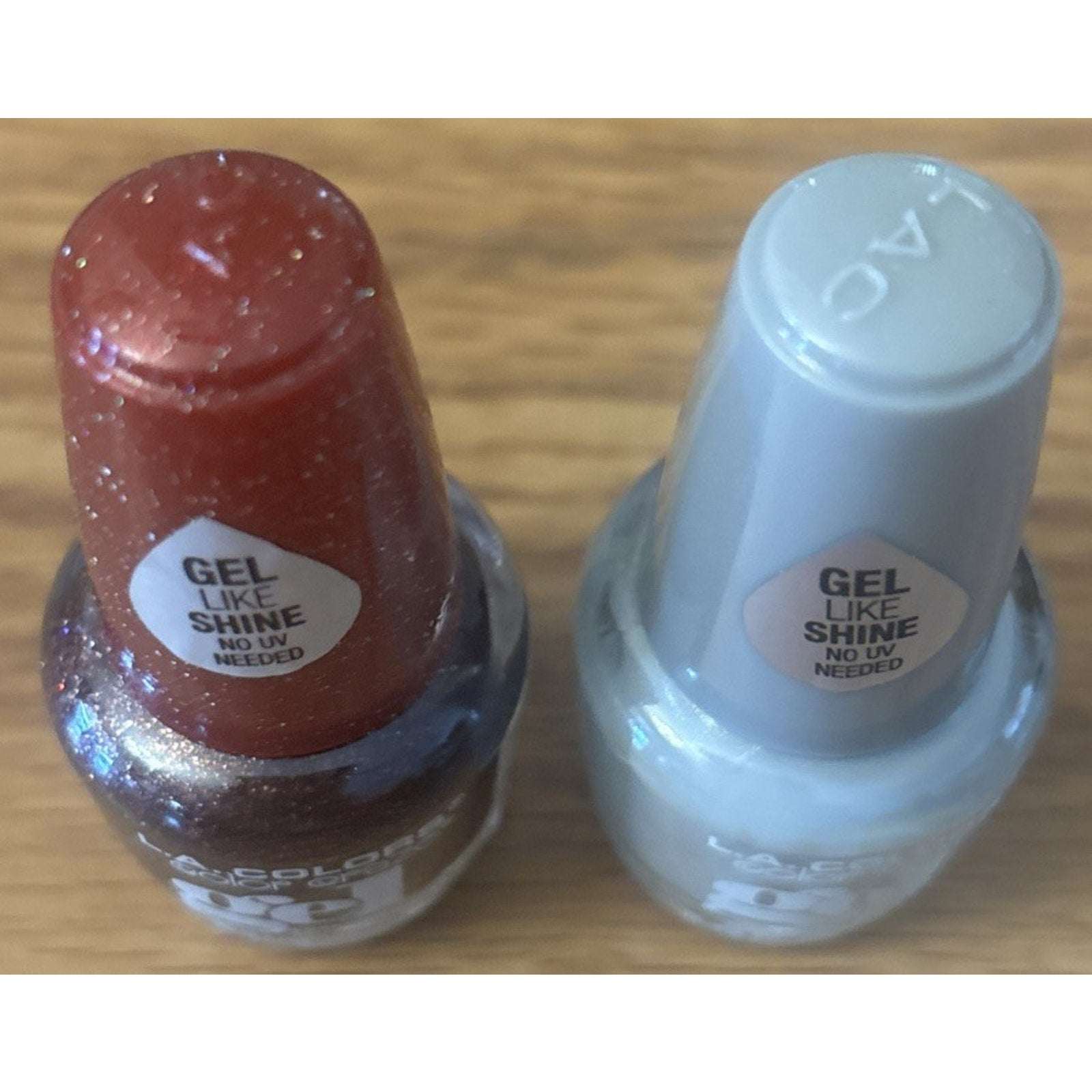 2PC LA Colors Nail Polish Color Craze Gel Shine No UV Needed - DAZZLING & CRUSH