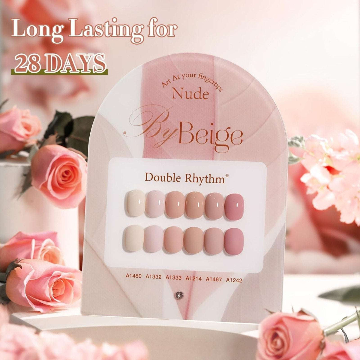 Double Rhythm 6 Pcs 15 ML Gel Polish Set(Pack of 6) Nude Beige Pink Neutral Rose