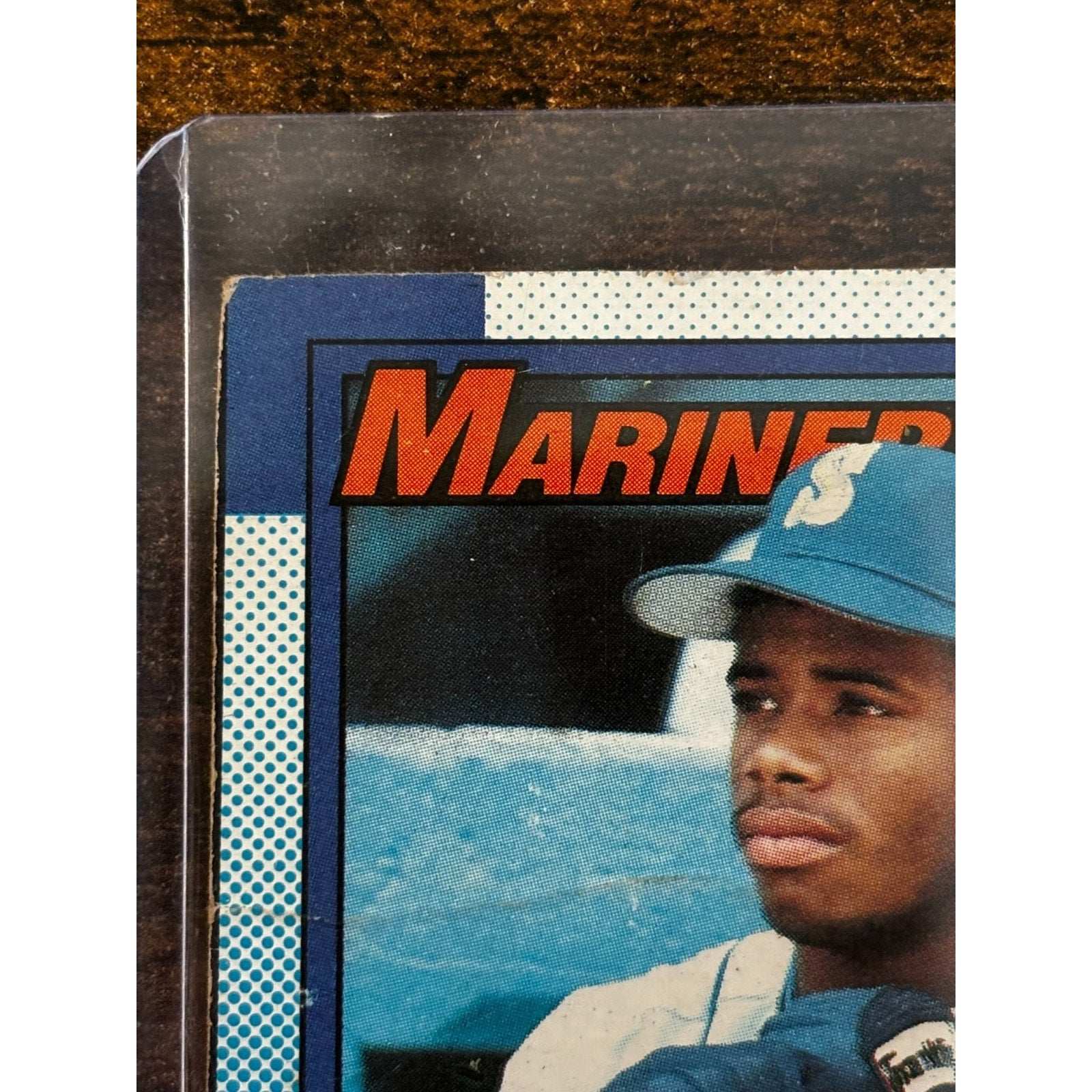 1990 TOPPS KEN GRIFFEY JR. ~ SCAR & BLANK BACK BOX TOP CARD ~ MARINERS - RC