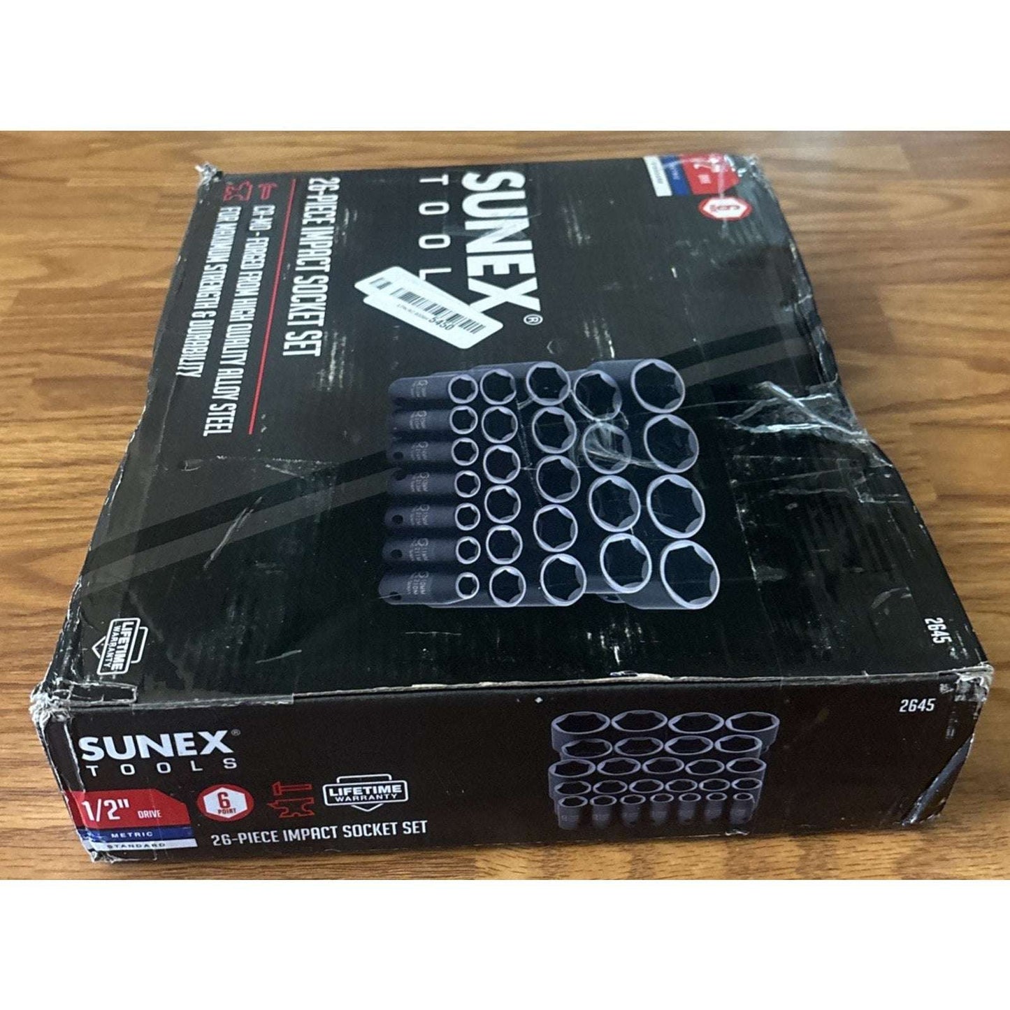 SUNEX Tools 1/2" DRIVE METRIC 6 POINT 26-PIECE IMPACT SOCKET SET NEW READ!