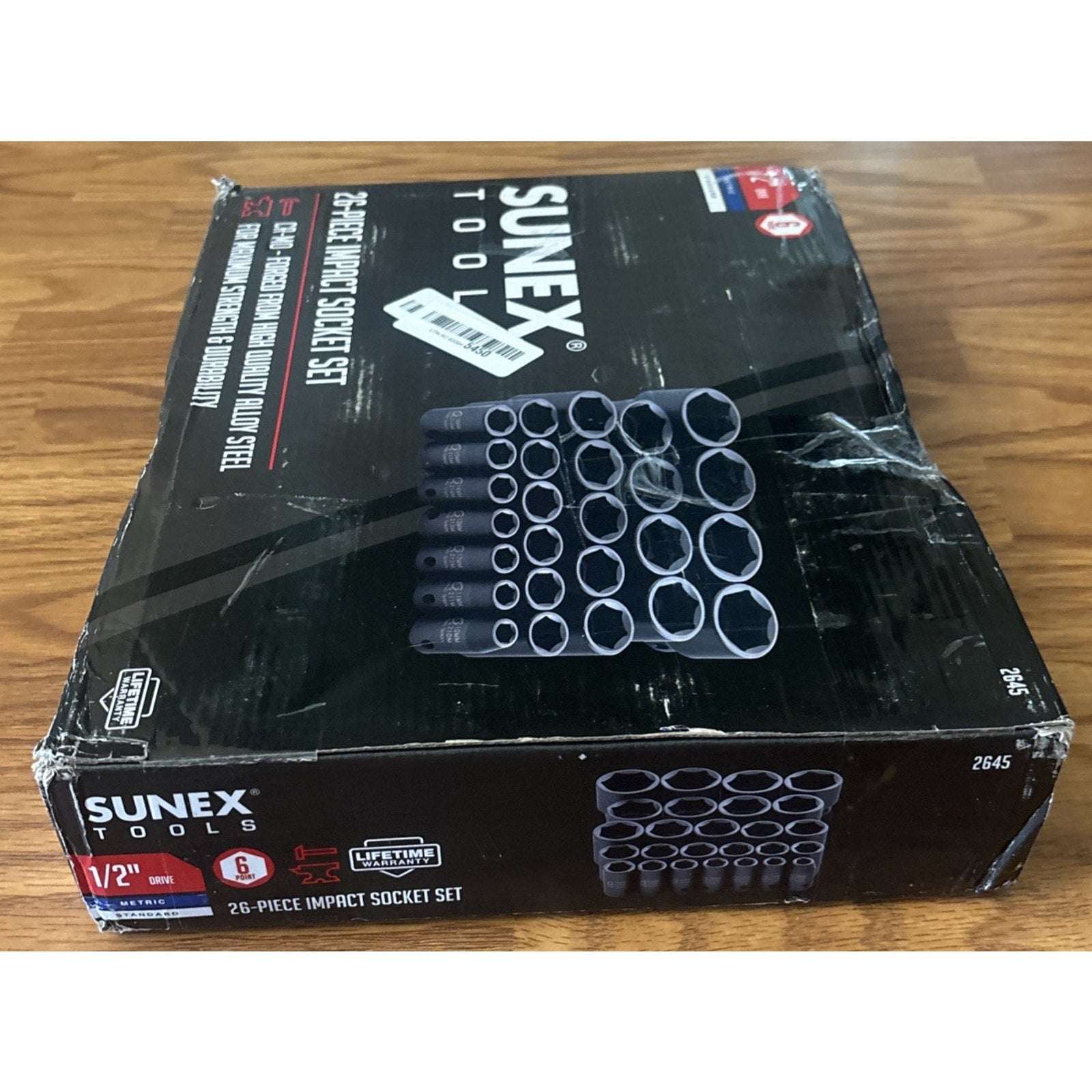 SUNEX Tools 1/2" DRIVE METRIC 6 POINT 26-PIECE IMPACT SOCKET SET NEW READ!