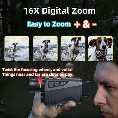 1080P Night Vision Monocular 16X Digital Zoom Infrared IR Goggles 12MP Hunting
