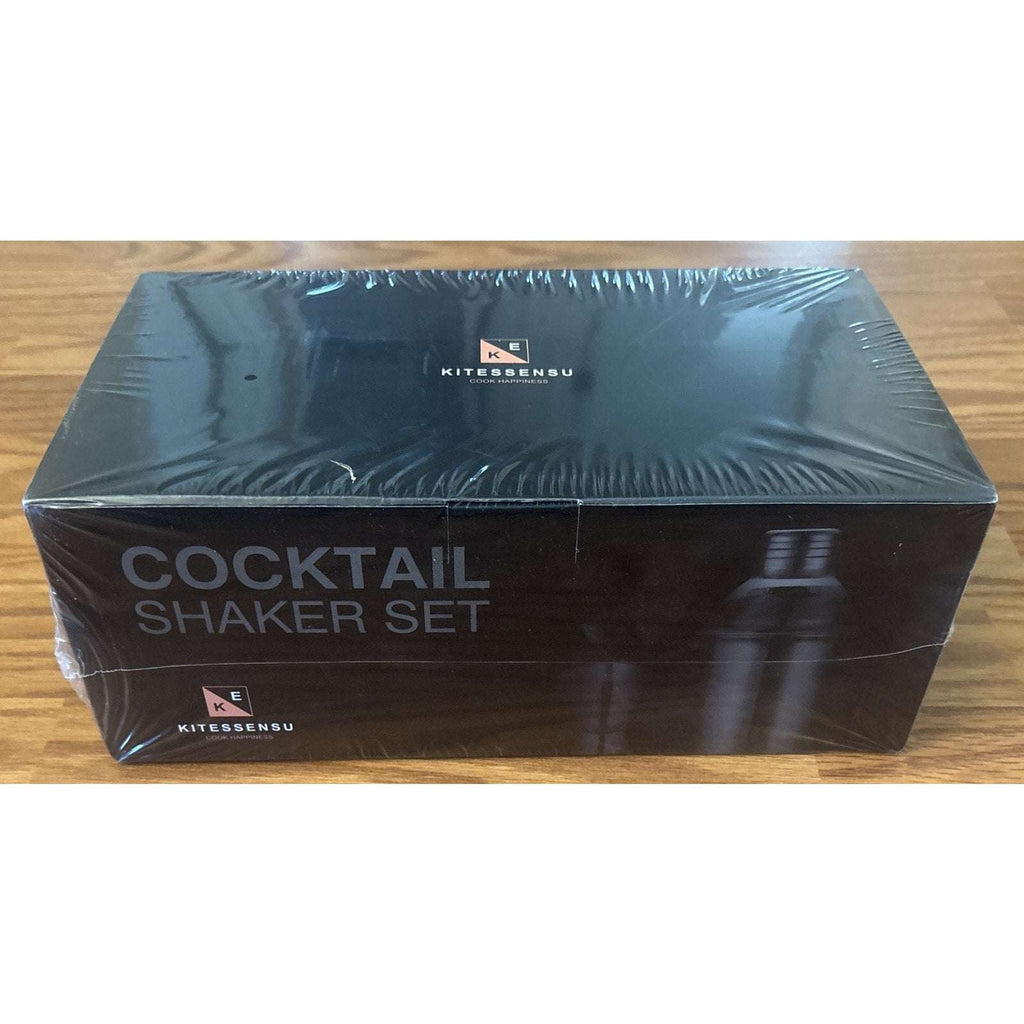 Black Stainless Steel Cocktail Shaker Set Home Bar Bartender Kit w/ Bamboo Stand