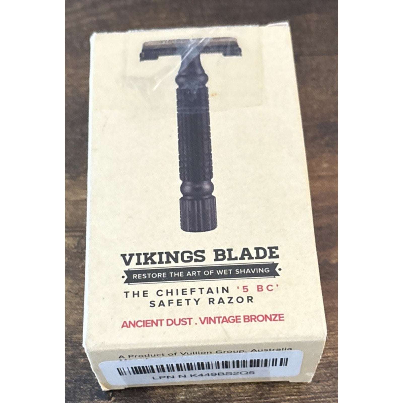 Vikings Blade The CHIEFTAIN 5 BC Safety Razor Ancient Dust Vintage Bronze Kit