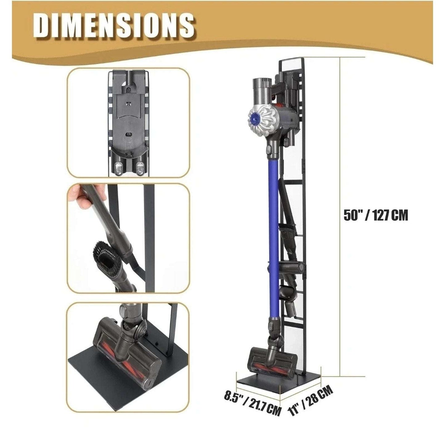 Dyson Sturdy Vacuum & Attachment Stand Holder Organizer Space Saver V8 V15 DC58+