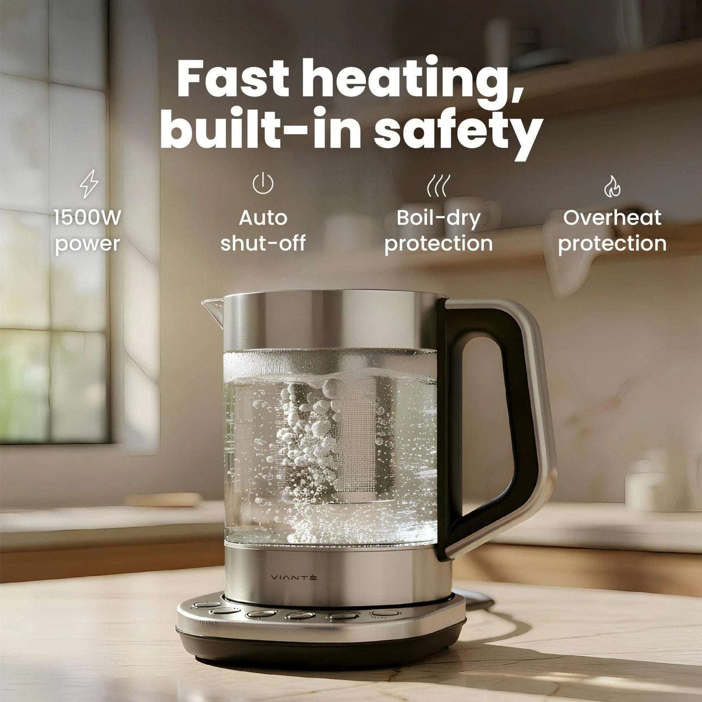 VIANTE Digital Electric Tea Kettle Infuser Temperature Control Keep Warm KET-100