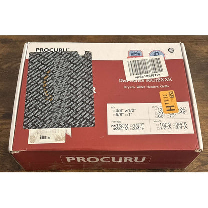 PROCURU 1/2'' OD x 24'' EZ-FUID Gas Connector w/ 1/2'' MIP x 3/4'' MIP Adapters