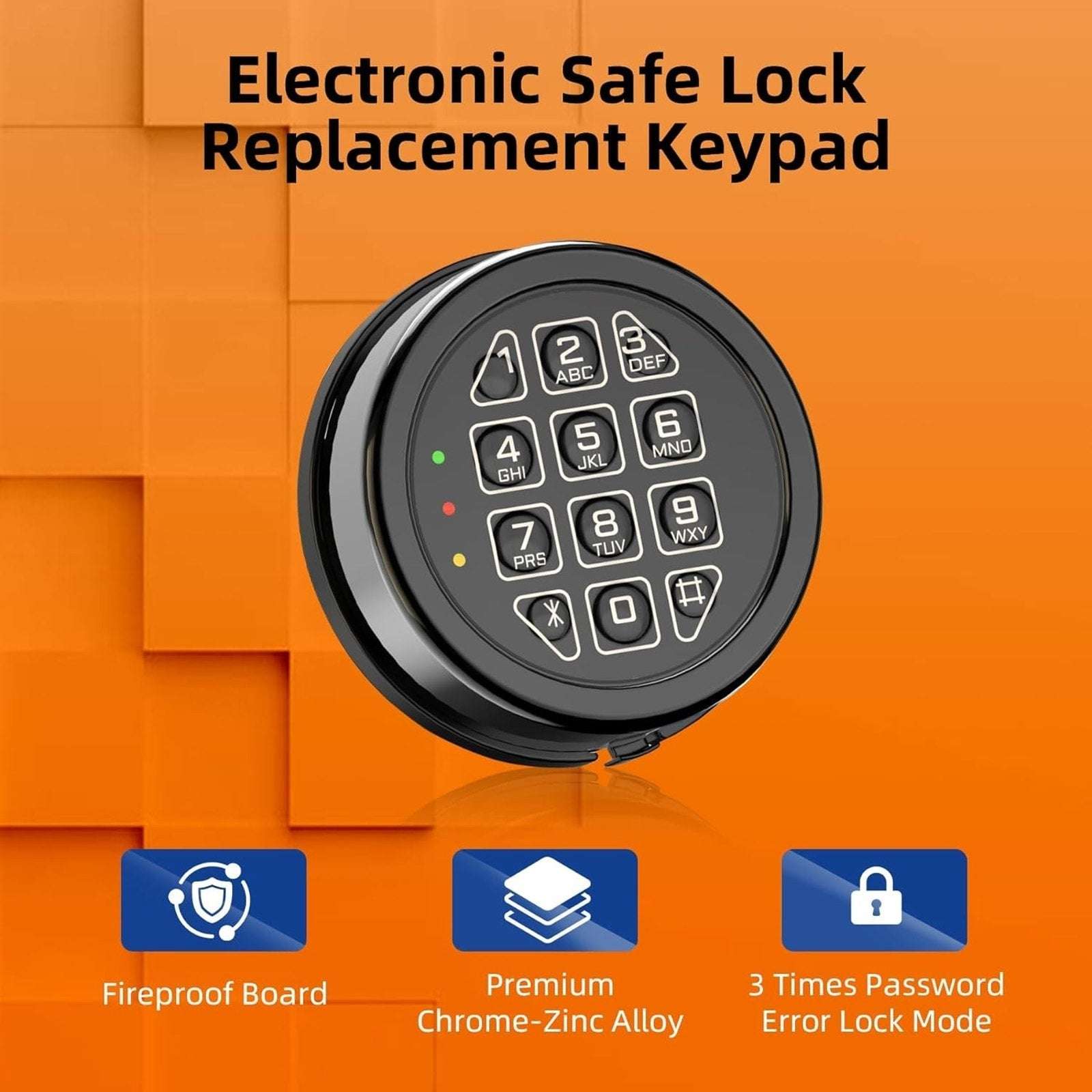 LOCK SAFE DIY Electronic Programmable Replacement Lock Keypad with Solenoid Lock