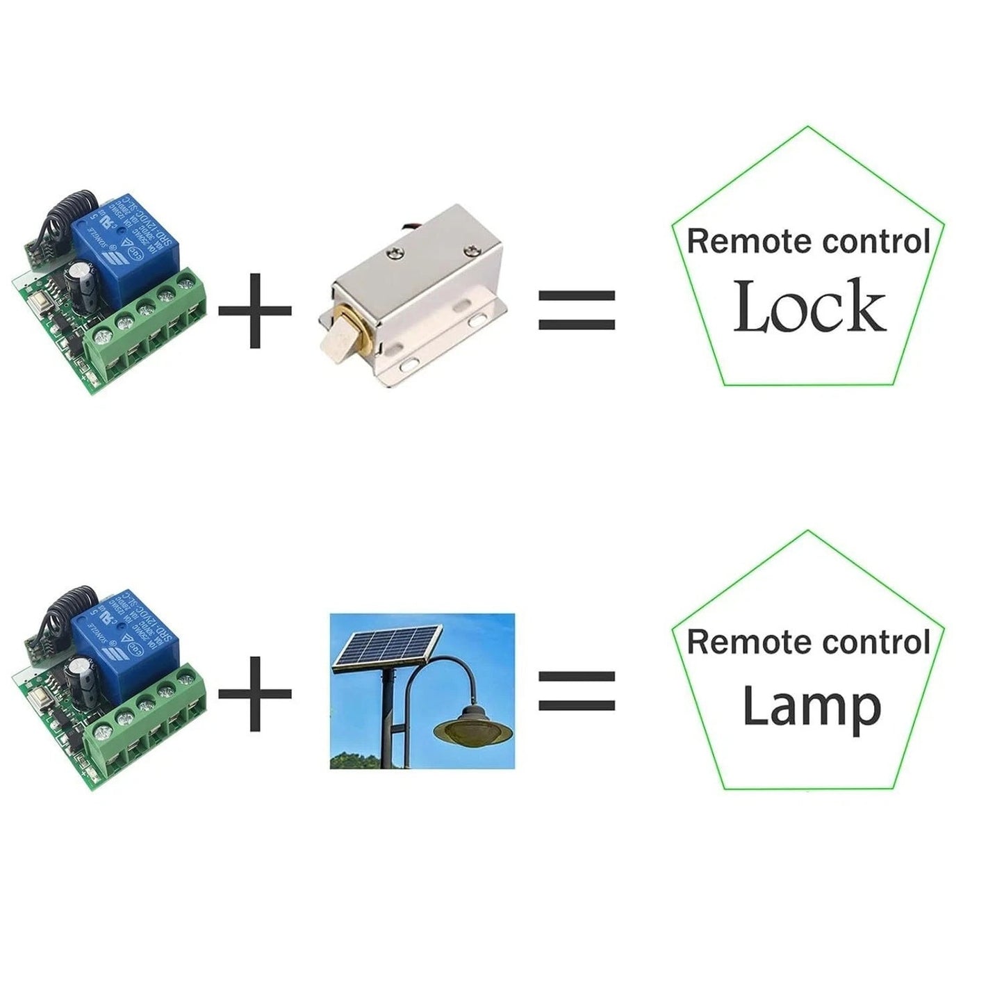 12V 1CH 433Mhz RF Remote Relay Switch Momentary Toggle Doors/Lights 2 Relays