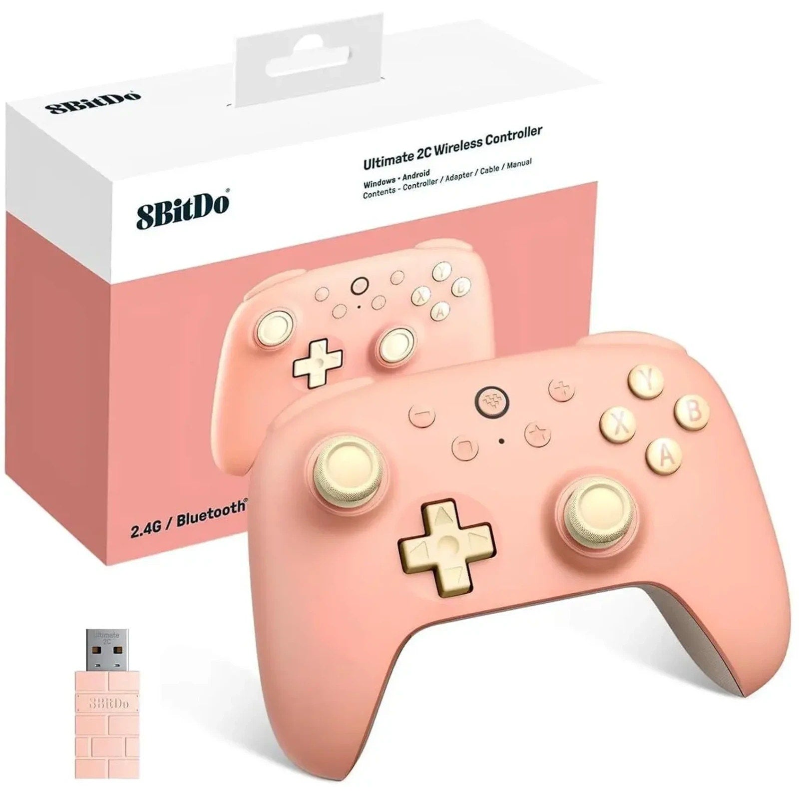 8BitDo Ultimate 2C Wireless Controller Peach 2.4G Bluetooth USB PC Android