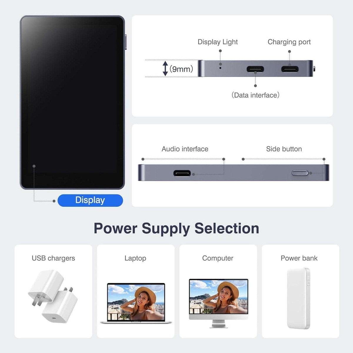TTQ Vlog Screen Selfie Video Monitor TF39 Magnetic Remote Control NewOB No USB-C