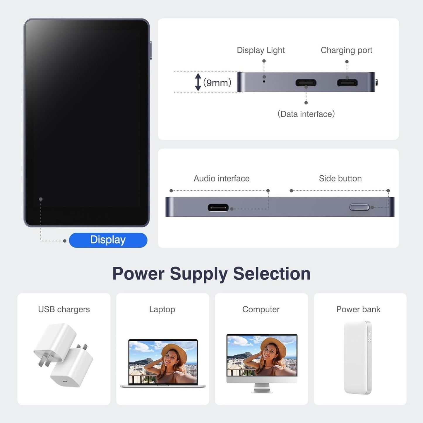 TTQ Vlog Screen Selfie Video Monitor TF39 Magnetic Remote Control NewOB No USB-C