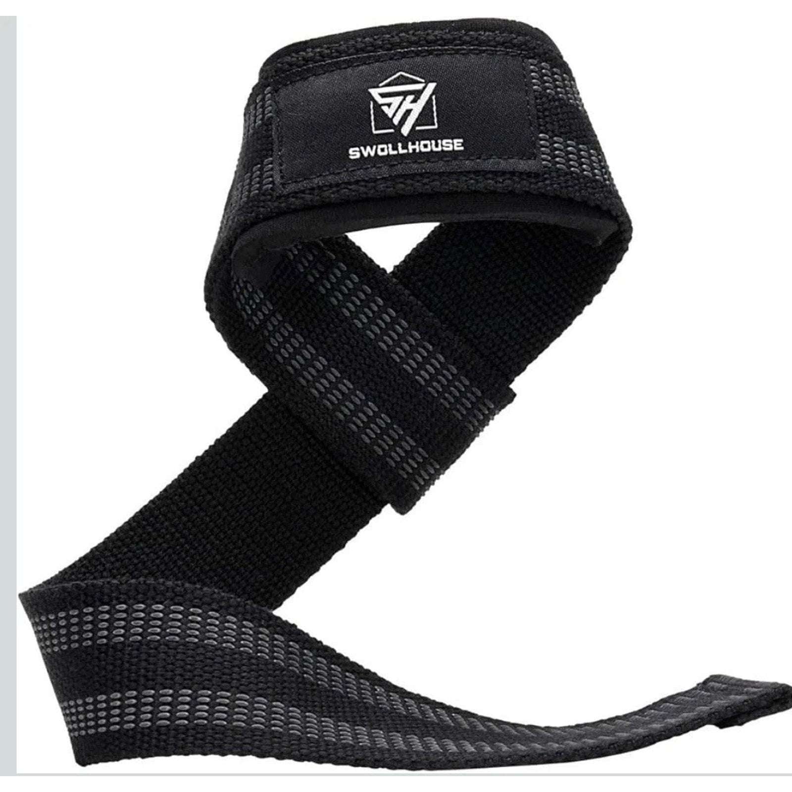 SWOLLHOUSE Knee Wraps + Wrist Wraps + Weight Lifting Straps Bundle (1 Pair Each)