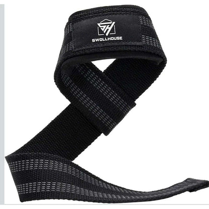 SWOLLHOUSE Knee Wraps + Wrist Wraps + Weight Lifting Straps Bundle (1 Pair Each)