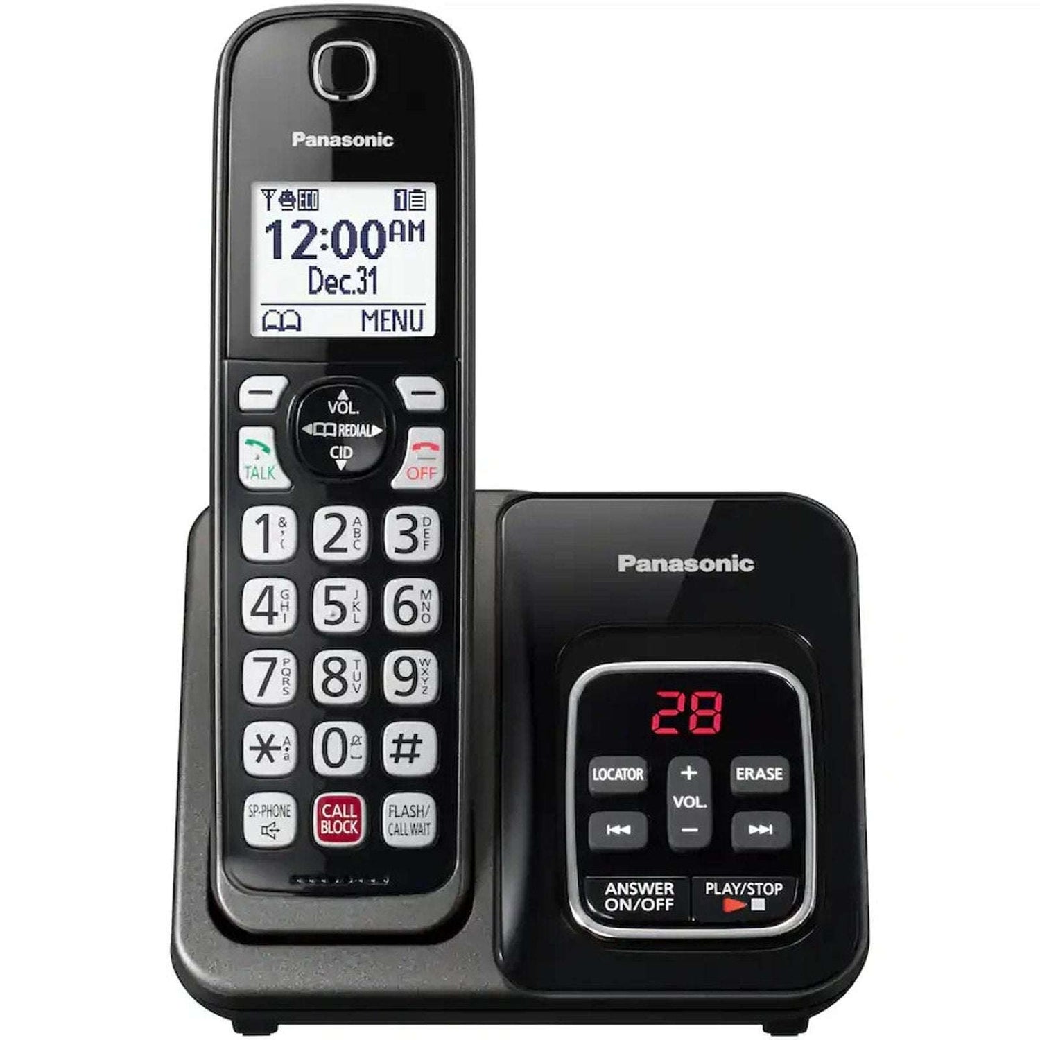 Panasonic KX-TGD830M Cordless Phone w/ Answering Machine, Call Block, Expandable