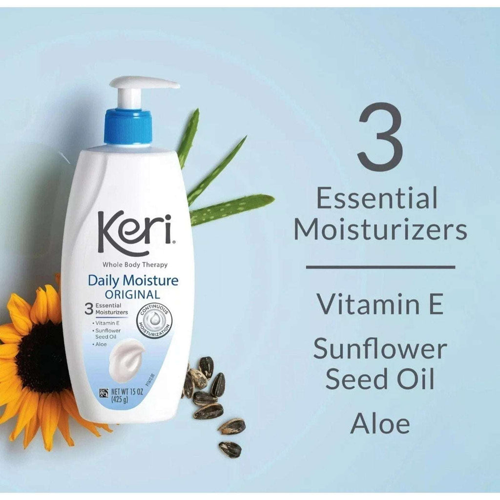 Keri Whole Body Daily Moisture Original Lotion Aloe & Pump 20oz Lot of 5