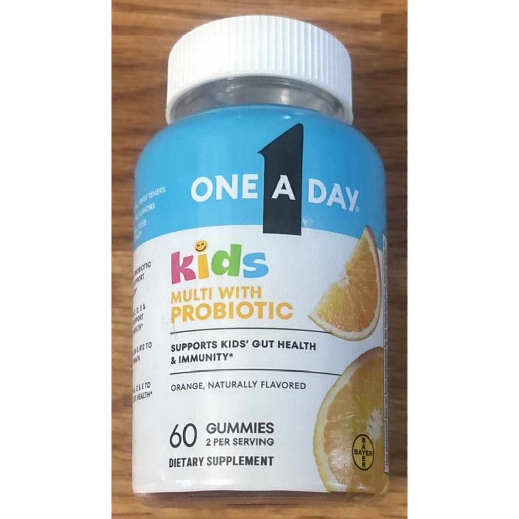 One A Day Kids Multivitamin with Probiotic Orange 60ct Gummies 3 Pack(180 Total)