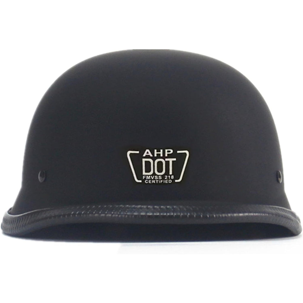 German Style Motorcycle Half Helmet Open Face Retro XL Matte Black DOT Approved