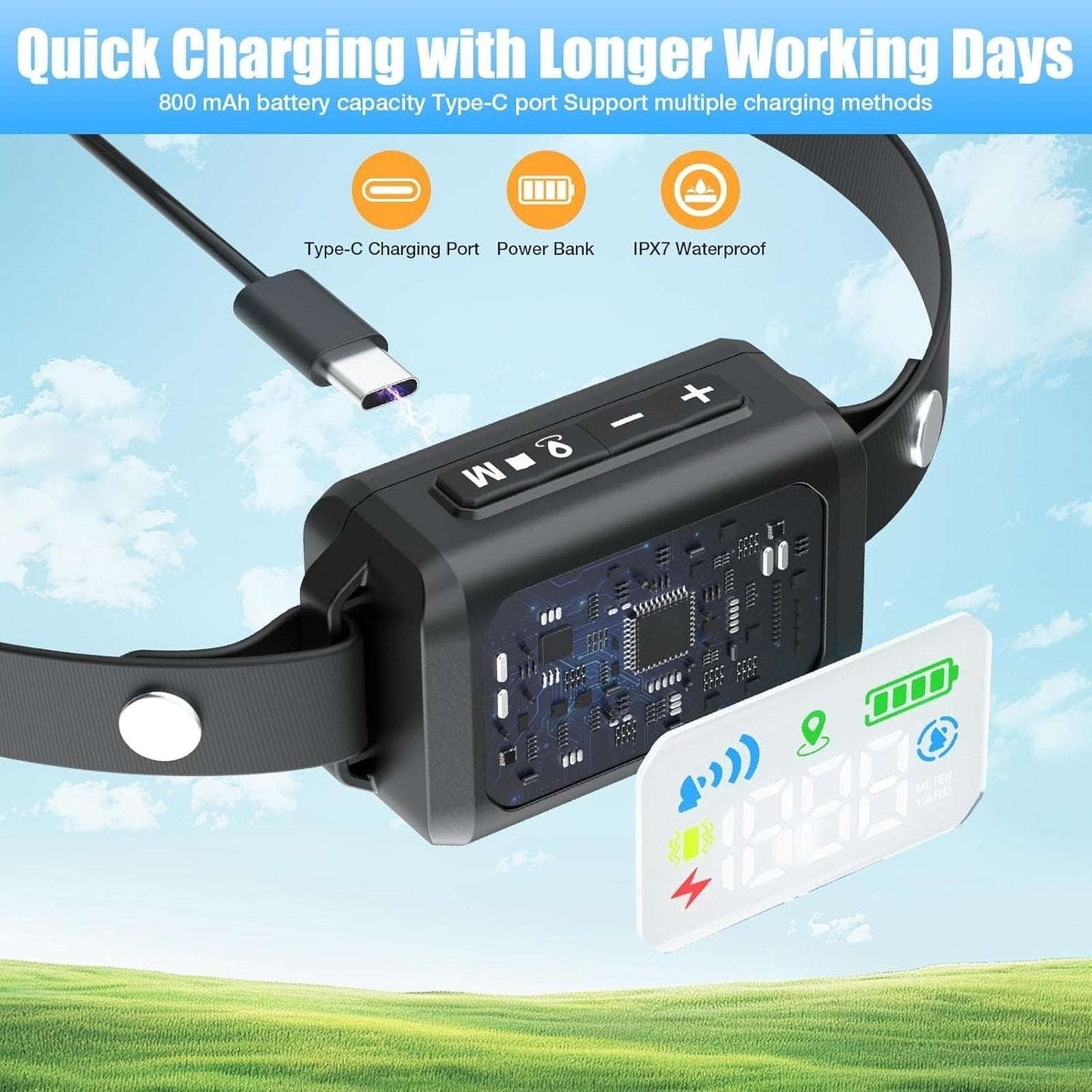 GPS Wireless Electric Dog Fence Pet Containment System Shock Collar 99-5997FT