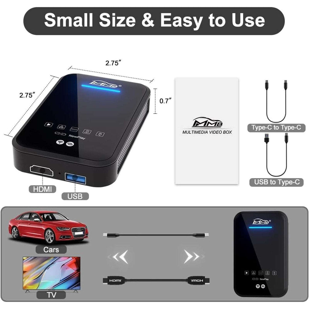 MMB PLUS 3rd Multimedia Wireless CarPlay Android 11 AI Video Box 4+64GB HDMI Out