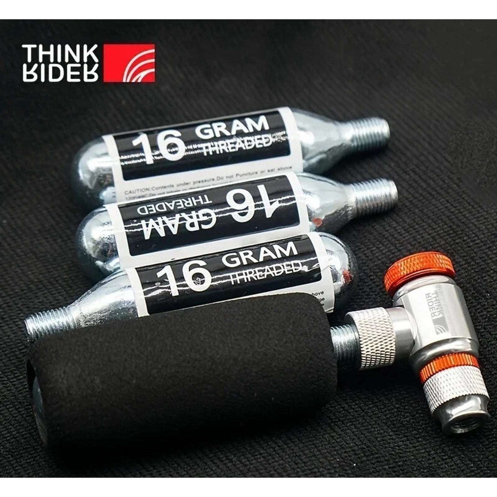 ThinkRider CO2 Bike Tire Inflator Schrader/Presta + 10PC 16g Threaded Cartridges