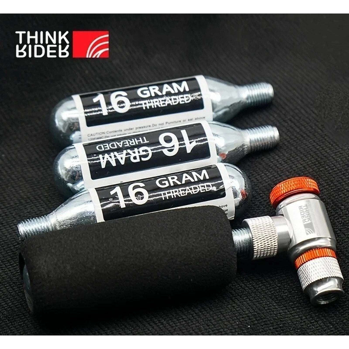 ThinkRider CO2 Bike Tire Inflator Schrader/Presta + 10PC 16g Threaded Cartridges