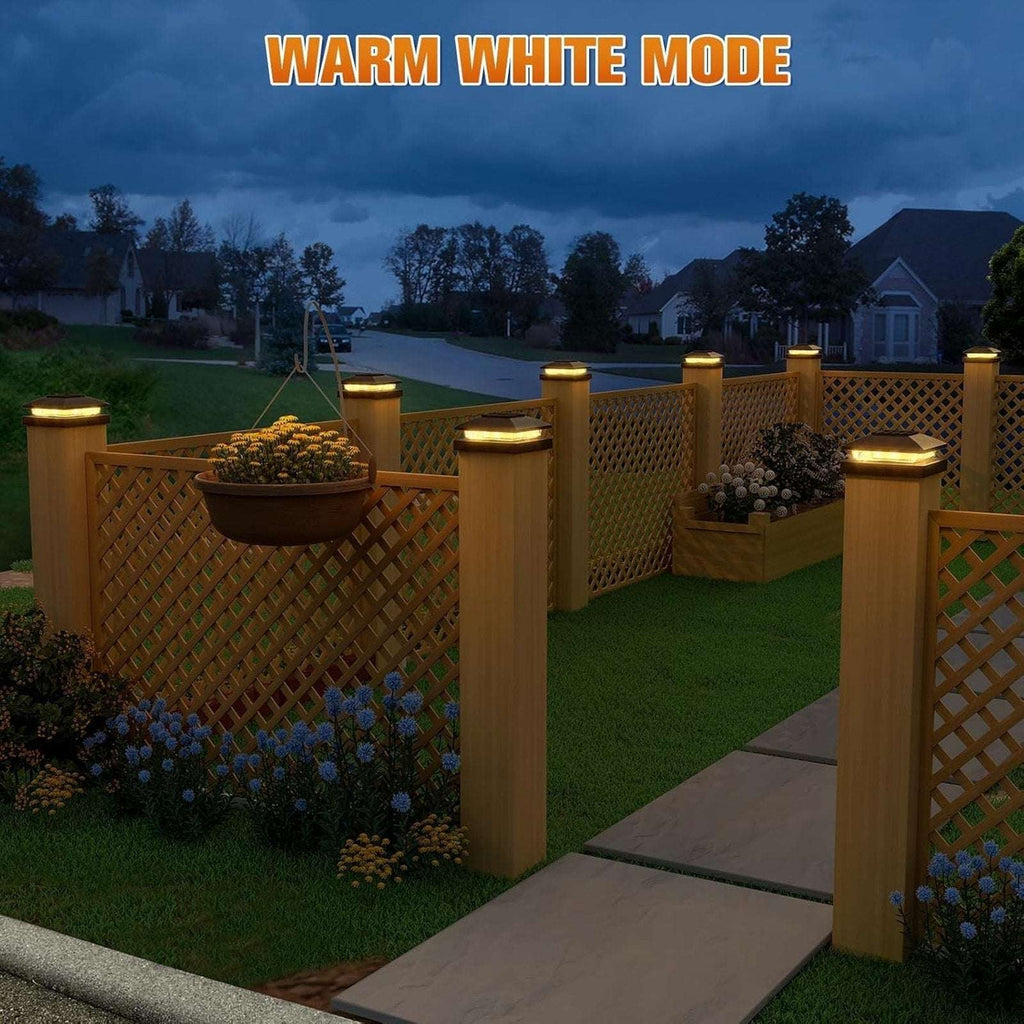 12 Pack Solar Post Cap Lights For 4x4 Outdoor Waterproof LED Deck Fence Black