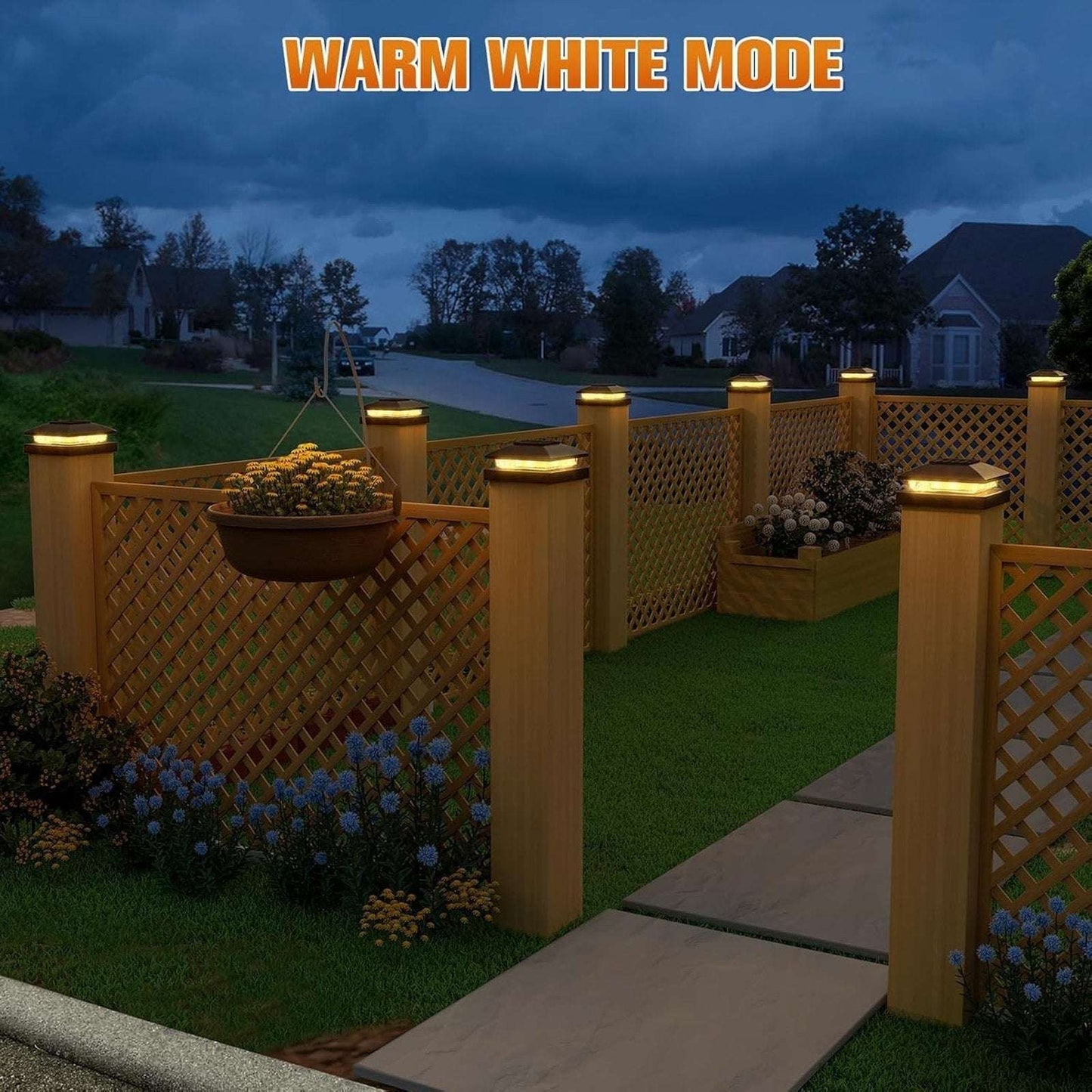 12 Pack Solar Post Cap Lights For 4x4 Outdoor Waterproof LED Deck Fence Black